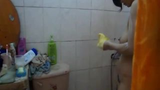 Fuckable asian girl peeped in the  shower-0