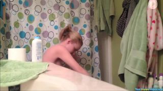 Small boobies teen in  bathroom-2