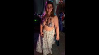 Solo Female Micro Bikini with Skirt and Vibrating Lace Panties - Two Clitoral Orgasms - BBW Masturbation-2