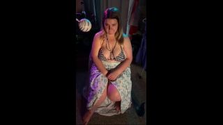 Solo Female Micro Bikini with Skirt and Vibrating Lace Panties - Two Clitoral Orgasms - BBW Masturbation-3