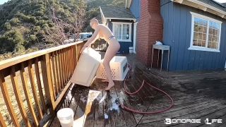 adult xxx video 49 BondageLife – Crate Cleaning Rachel Greyhound, nylon fetish sex on femdom porn -2