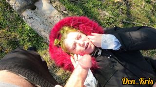 Green Haired Schoolgirl Likes To Have Sex Outdoors To Get A Big Load On -9