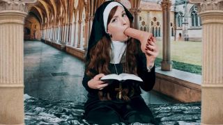 online clip 46 Infinitywhore0 - Horny Nun Desecrates Her Holy Bible and Crucifix - dirty - cumshot latex fetish clothing-2