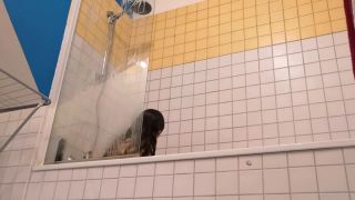 Nice hairy teen shaving armpits in the shower. hidden cam-6