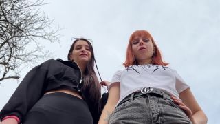 free adult clip 47 Petite Princess FemDom – Bully Girls Spit On You And Order You To Lick Their Dirty Sneakers – Outdoor POV Double Femdom | femdom | pov nun fetish-1