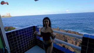 Sissi Sensually Strips And Masturbates Her Tiny Pussy On The Balcony 1080p-1