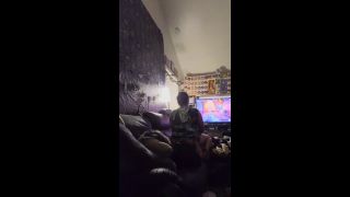 BustyRoxxy - Young chubby slut keeps her step Daddy's cock warm while playing video games.-9