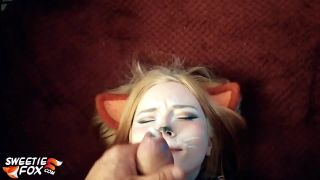 Sweetie Fox012 Babe Deep Blowjob after the Game in the Fox Suit - Cum Swallow Sweetie Fox 1080p-9