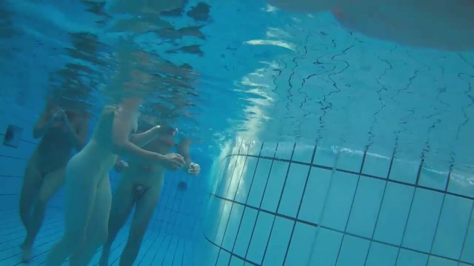 Voyeur films inside sauna swimming pool