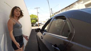 Custom Fetish - Amber Struggles to Push Broken Down Car - Fetish-1