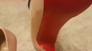 denture fetish Shoes – Rina Foxxy – red toes, nylon feet, pantyhose porn on femdom porn-7