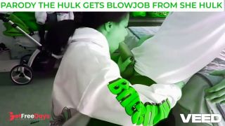 THE INCREDIBLE HULK GETS A BLOWJOB FROM SHE HULK GREEN COCK SUCKING-9