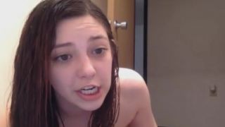 Nice girl playing and teasing after shower on webcam-4