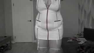 Nurse Busty BBW MILF tries on a nurse costume-6
