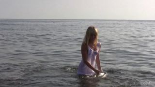 Divine Blonde Teen Blissfully Naked In The Sea  Full Video-4