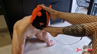 Amazing foot fetish. Slender and long legs in fishnet tights.-7