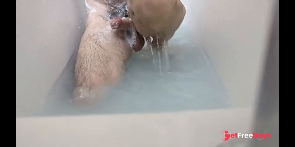 Soaping wet cock