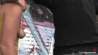 online video 42 Flexible redhead is bound and stripped naked in public, deep anal fisting on femdom porn -8