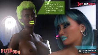 Futa3dX - Horny Blue Hair Bitch Wants To Suck On Futa Cock-7