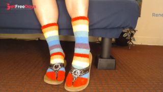 [GetFreeDays.com] Fuzzy Rainbow Socks Guess Leather Flip Flops Porn Clip May 2023-1