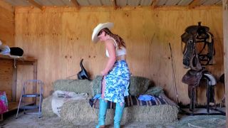 NaughtyRedFarmgirl - Big ass petite redhead cowgirl gets baked in barn and trying on new dresses-0