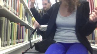 3 sum in public library during FINALS – Blue Eyed Gypsy - public blowjob - public porno big lips blowjob-7