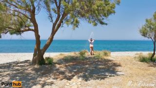Mrs RobinsonHot Milf on High Heels Stripping down at Beachshower to cool off-8
