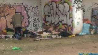 Homeless threesome Public!-0