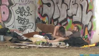 Homeless threesome Public!-6