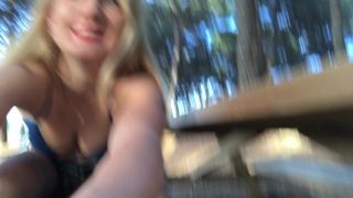 Ivy RosesRisky Naked Cum On Public Picnic Table-2