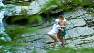 Veronika Charm - Spying on Strangers Threesome Outdoors -0