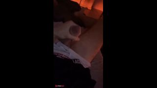 This handsome young man jerks off his huge cock in his SUPREME boxer shorts-9