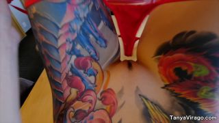 Tanya Virago19 Hot Inked Model Tanya Virago Takes off her Red Lingerie under the Music 1080p-7