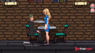 cute girl gets a job at a pizzeria and horny customers touch her ass part 2-2