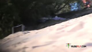 Damsel relaxing on nude plage  3-6