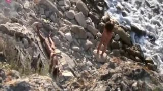 Wild fingering and a fuck on the beach Nudism!-7