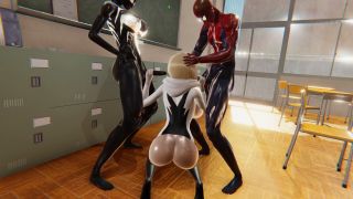 6287 Spider Gwen Deepthroats 2 Cocks And Gets Facial Bukkake ...-9