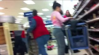 Teenage chick bends down to try  shoes-3