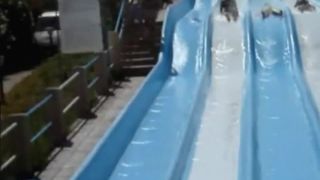 Waterslide nipple slip from young  girl-0