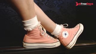 [GetFreeDays.com] Walking in Pink Converse High Top Sneakers Ruffled Socks Sex Leak April 2023-0