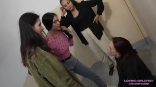 adult clip 28 Licking Girls Feet – NICOLE and PAMELA – From now on, you will be our slave, catsuit femdom on feet porn -1