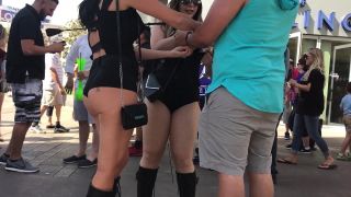 CandidCreeps 760 Candid Booty Shorts Fishnet Creepshot Video -2