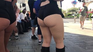 CandidCreeps 760 Candid Booty Shorts Fishnet Creepshot Video -9