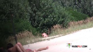 Teen nudists expose themselves at a public beach  2-6