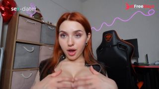 Joi Cumshot. Juicy Babe with Big Ass in Leather Dress Makes You Cum-5
