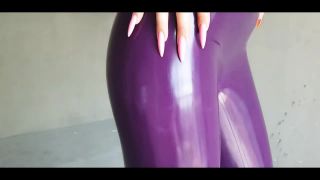 MylatexbabySvetlana Latex Deep Violet Catsuit & White Pleasers-0