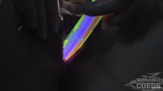 NebraskaCoeds 20160503 19yo sharlote penetrating her virgin pussy with glowsticks to stretch herself-7