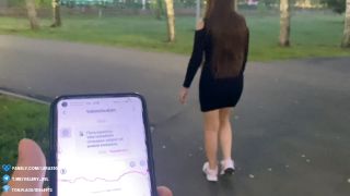 Deluxe Bitch - Cumming hard on a walk in a public park with a remote - controlled vibrator - Public orgasm-7