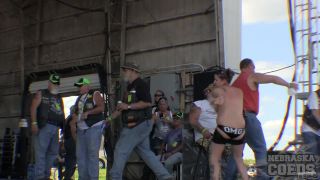 Sporty Young Girls Wet Tshirt Boob Contest at Abate 2014 Biker Rally Algona Iowa public Beth-4