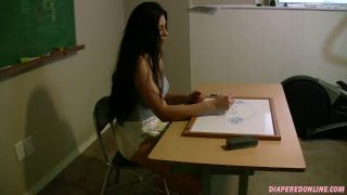 DiaperedonlineChristine Christine Wets Diaper While Drawing-2